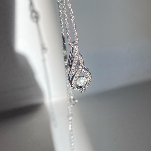 GENUINE Diamond necklace 925 Sterling silver - Picture 13 of 15